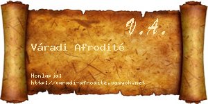 Váradi Afrodité névjegykártya