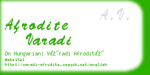 afrodite varadi business card